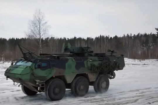 Danish Army receives first Finnish Patria 6x6 armored vehicle for force modernization and interoperability.