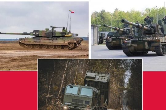 Poland confirms delivery of 160 K2 tanks 192 K9 howitzers and 126 Homar-K rocket launchers from South Korea.