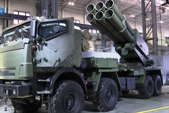 Russia unveils new variant of Sarma 300mm rocket launcher on KamAZ-63501 chassis
