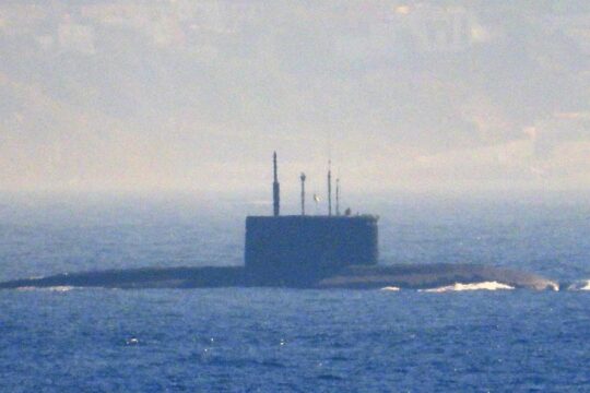 Russian submarine Novorossiysk surfaces near Gibraltar after fuel leak sparks explosion risk