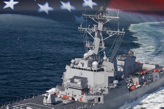 U.S. Navy Christens Future USS Louis H. Wilson Jr. Flight III Arleigh Burke Destroyer.