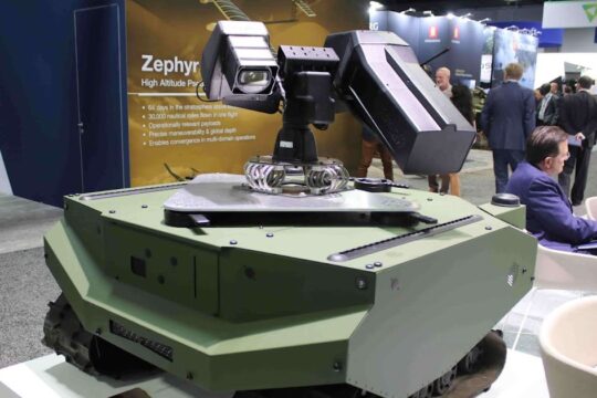AUSA 2025: ARX Robotics’ Combat Gereon UGV teams with Dedrone Defender 2 for counter-drone missions.