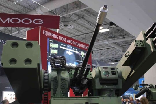 AUSA 2025: U.S. Moog LW RIwP turret readies light vehicles for counter-drone and helicopter threats.