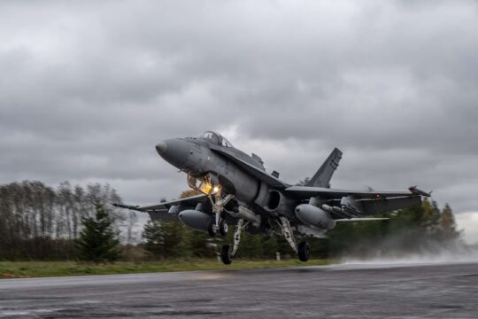 Canada’s CF-188 Hornets Make First Highway Landing in Estonia to Advance NATO ACE Ops