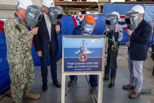 Ingalls authenticates keel of Thad Cochran (DDG 135)