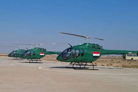 Iraq reinforces its aviation training capacity with U.S. Bell 505 helicopter delivery completion.