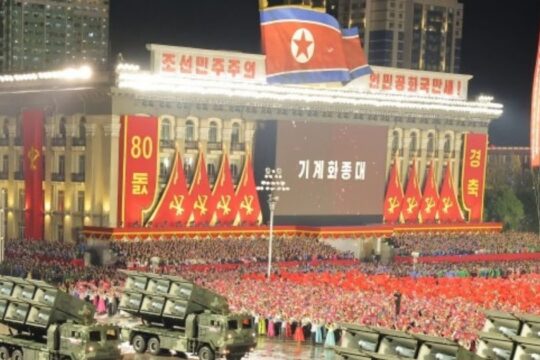 North Korea rolls out Harop type loitering munition launcher in Pyongyang parade