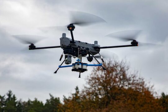 U.S. soldiers test 3D printed Widowmaker grenade dropper on PDW C100 drone in Germany.