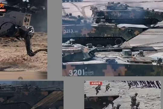 Chinese Military Tests Armed Robot Dogs and FPV Drones in Amphibious Drill Near Taiwan