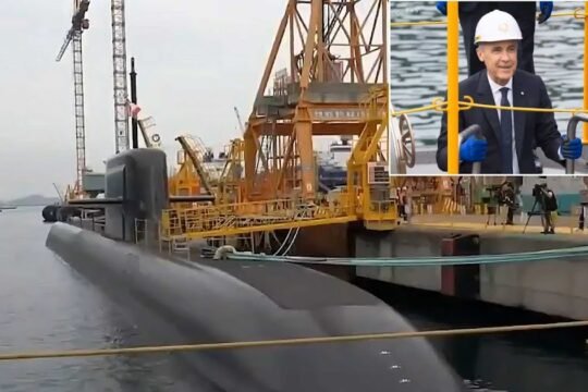 South Korea promotes KSS-III submarine as Canadian Prime Minister visits Hanwha Ocean shipyard.